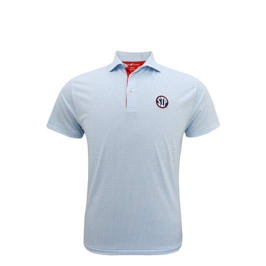 Ole Miss SIP Medallions Polo - White with Powder Blue