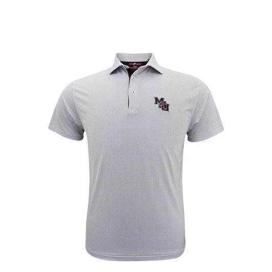 Mississippi State Vintage 1995 Crossways Polo - White with Maroon & Grey