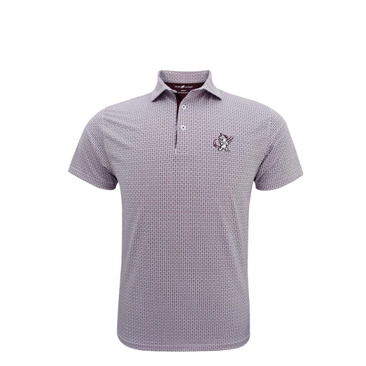 Mississippi State Vintage Swinging Bully Extra Base Polo - White with Maroon