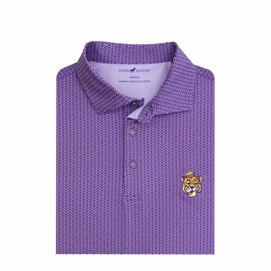 LSU Tigers Vintage 1955 Spiral Polo - Purple with Lavender