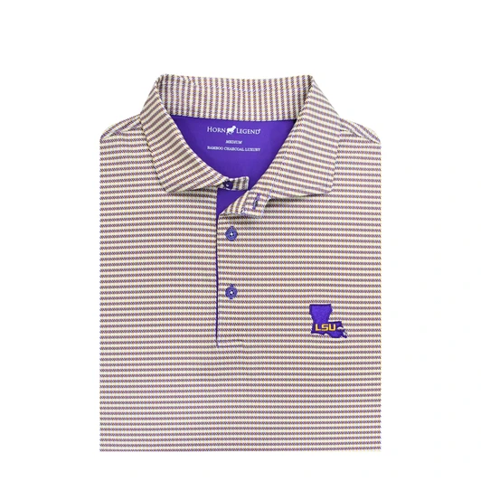 LSU Tigers State Mark Dash Polo - Gold with Purple