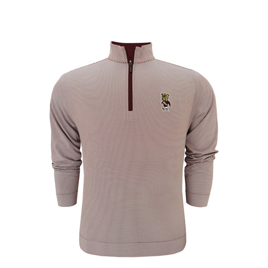 Mississippi State Vintage Walking Bully 1/24 Stripe Pullover - Maroon