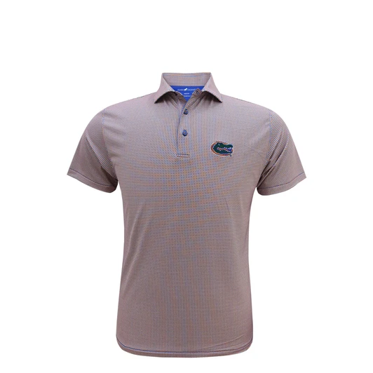 Florida Gators Particolored Gingham Polo - Blue & Orange