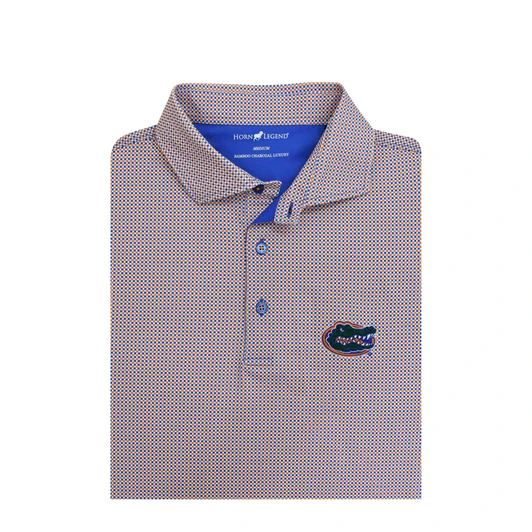 Florida Gators Particolored Gingham Polo - Blue & Orange