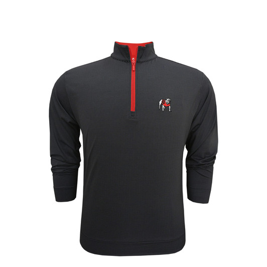 Georgia Standing Bulldog 1/8 Pin Dot Pullover - Black