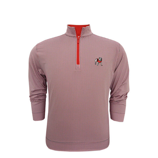 Georgia Standing Bulldog Particolored Gingham Pullover - Red