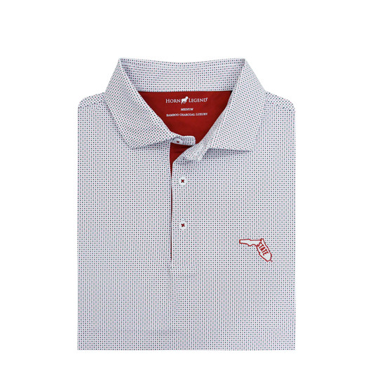 Florida State Seminoles Vintage State Outline Checkers Polo - White