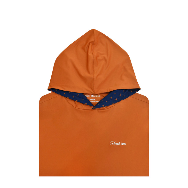 Texas Longhorns Hook 'em Custom Trim Hoodie - Burnt Orange with Navy