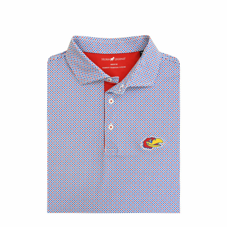 Kansas Jayhawks Diamond Polo - Red, White & Blue