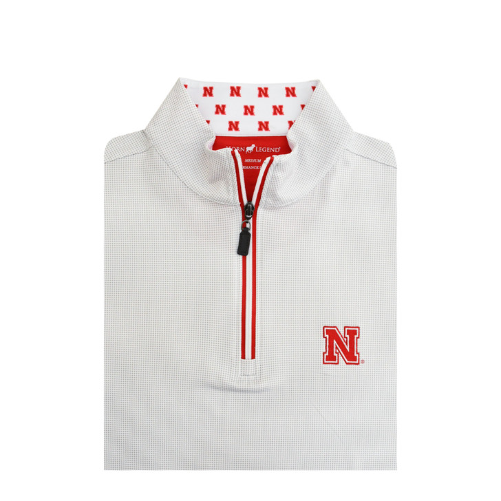 Nebraska Cornhuskers Custom Trim PrestigeZip Pullover - White