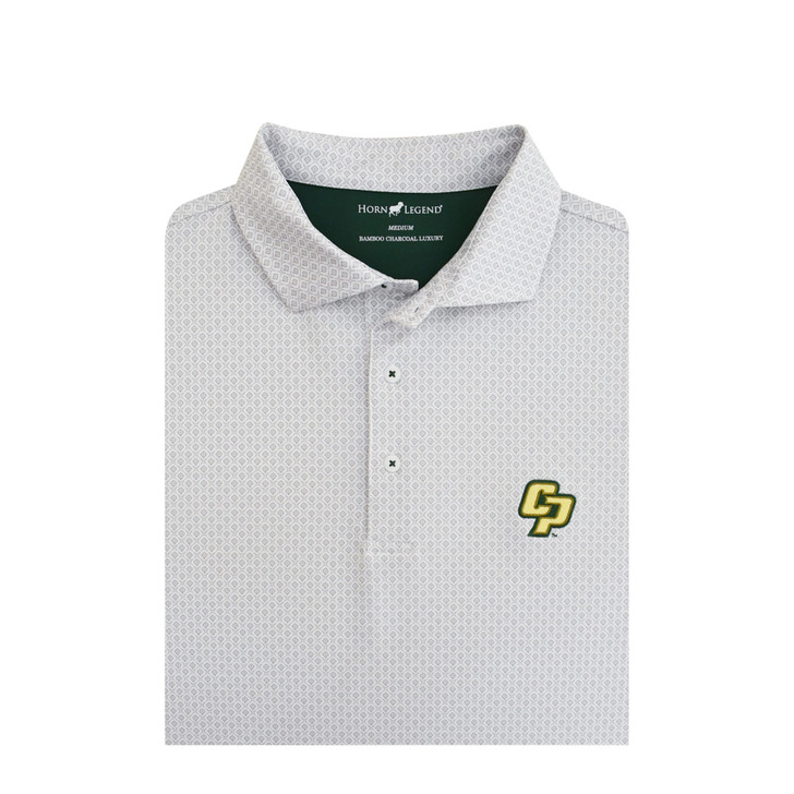 Cal Poly Mustangs Extra Base Polo - White & Grey