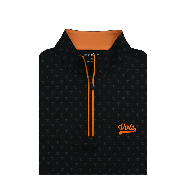 Tennessee Vols Script Tri-Star Custom Print Performance Pullover - Black