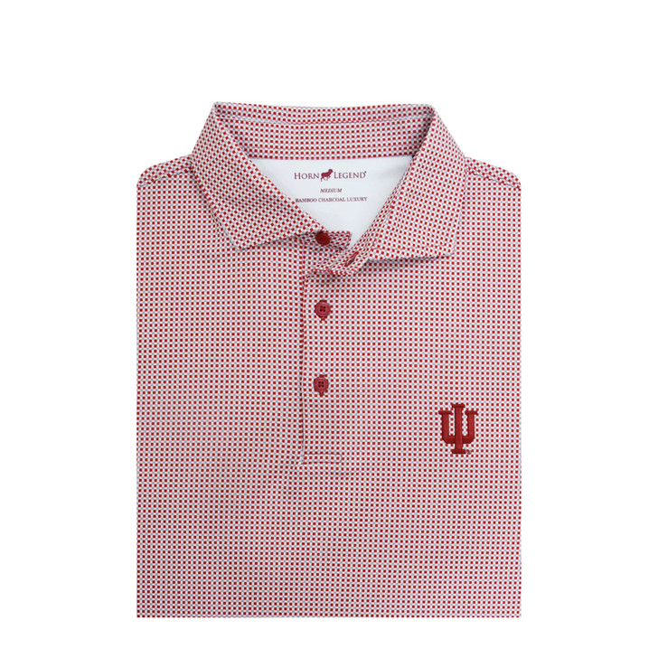 Indiana Hoosiers Particolored Gingham Polo - Crimson