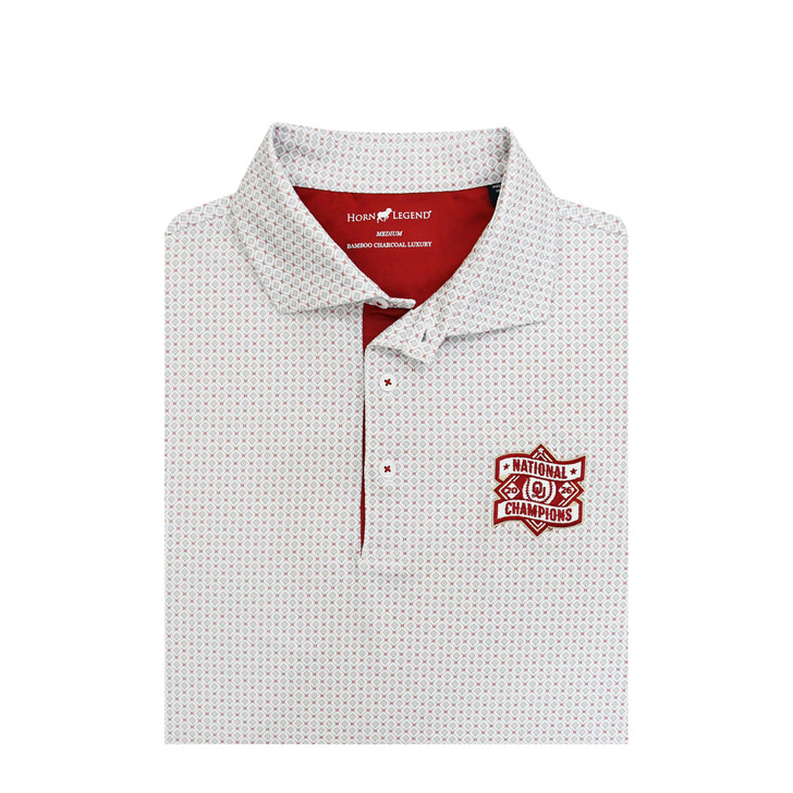 Oklahoma Sooners 2026 NCAA Baseball Men's College World Series Champions Extra Base Polo - White with Grey & Crimson