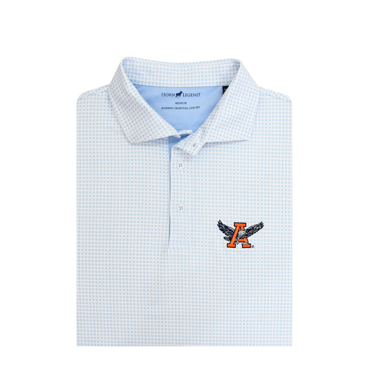 Auburn Tigers Vintage Eagle A Four Square Polo - Light Blue