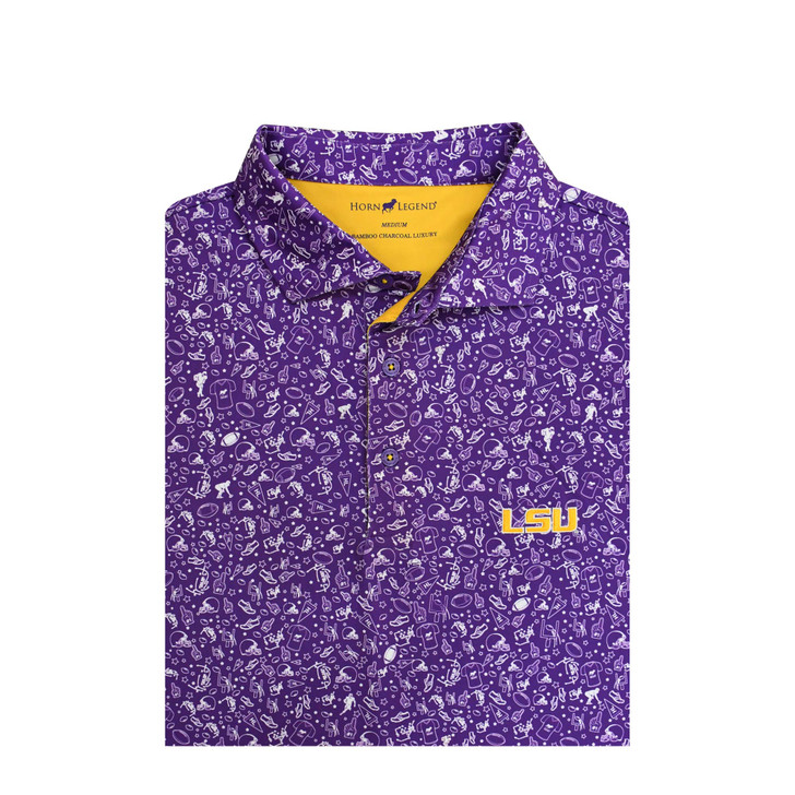 LSU Tigers Football Print Polo - Purple