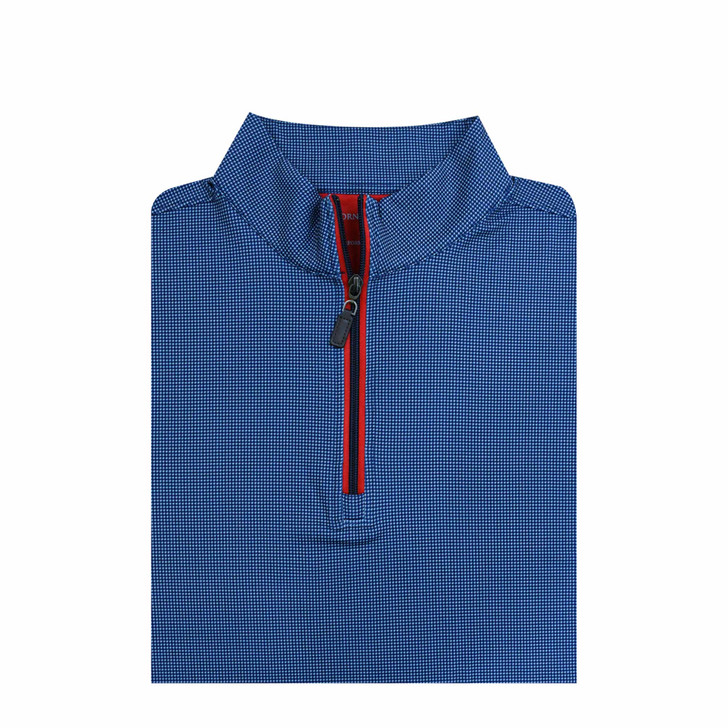 Shepherd PrestigeZip Pullover - Navy with Light Blue and Red