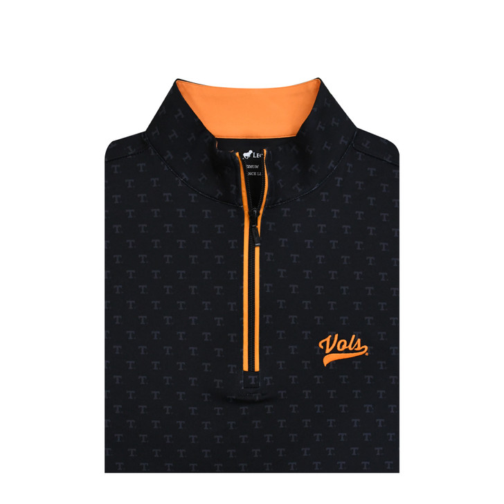 Tennessee Vols Script Tri-Star Custom Print Micro Fleece Performance Pullover - Black