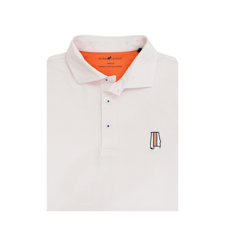 Auburn Tigers State Mark Dot Polo - White with Orange