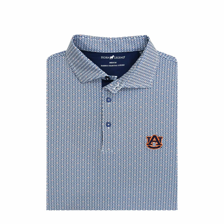 Auburn Tigers Spiral Polo - White with Navy & Orange