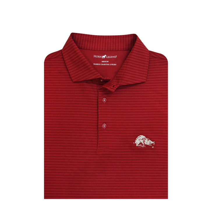 Arkansas Razorbacks Vintage 1964 Tonal Stripe Polo - Cardinal