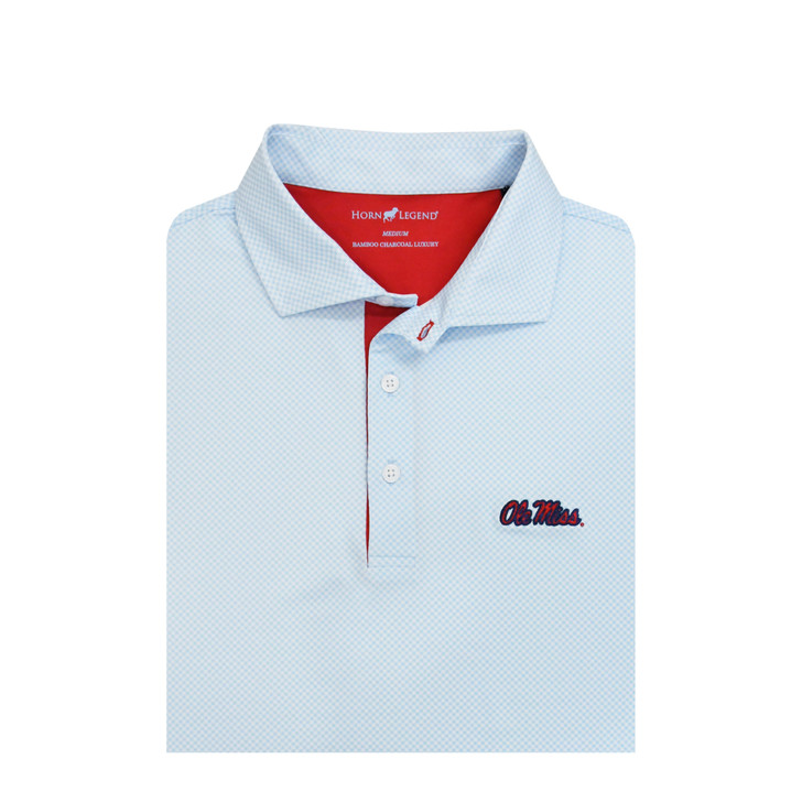 Ole Miss Cross Hatch Polo - Powder Blue