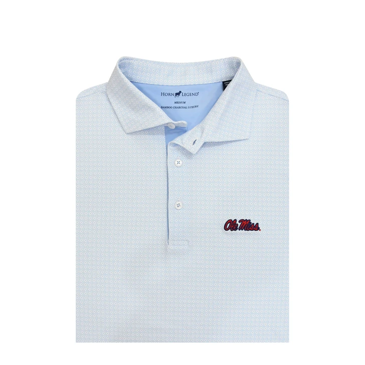 Ole Miss Henna Polo - White with Powder Blue