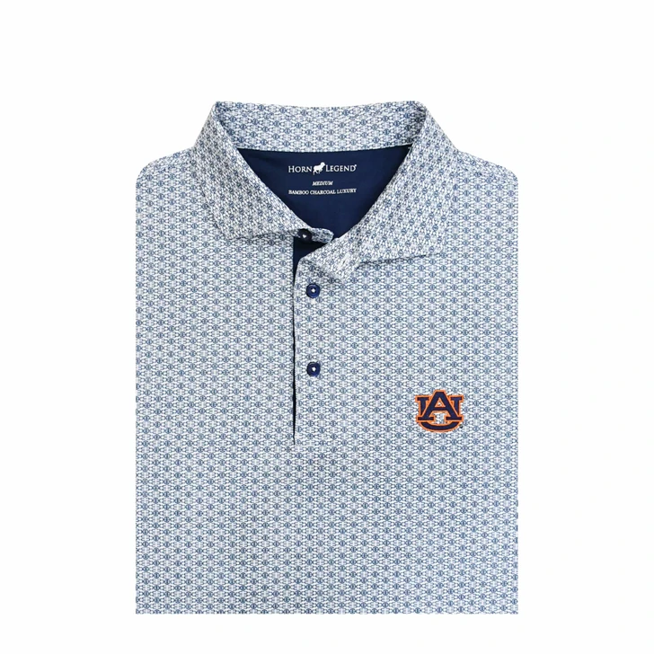 Auburn Tigers Bracket Polo - White with Navy