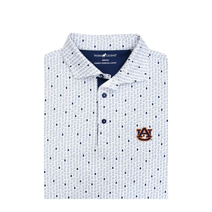 Auburn Tigers Micro State Polo - White with Navy