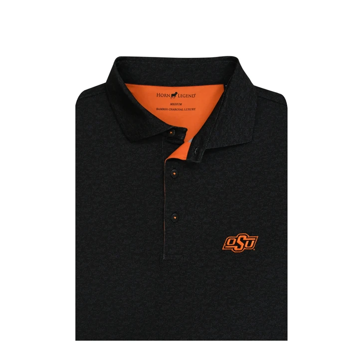 Oklahoma State Cowboys Playbook Polo - Black with Charcoal
