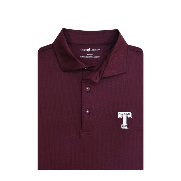 Texas A&M Aggies Vintage Block T Spiral Polo - Maroon