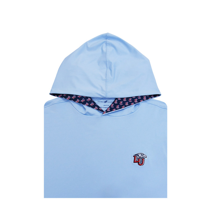 Liberty Flames Custom Trim Hoodie - Light Blue