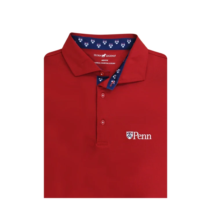 Penn Quakers Custom Trim Polo - Red