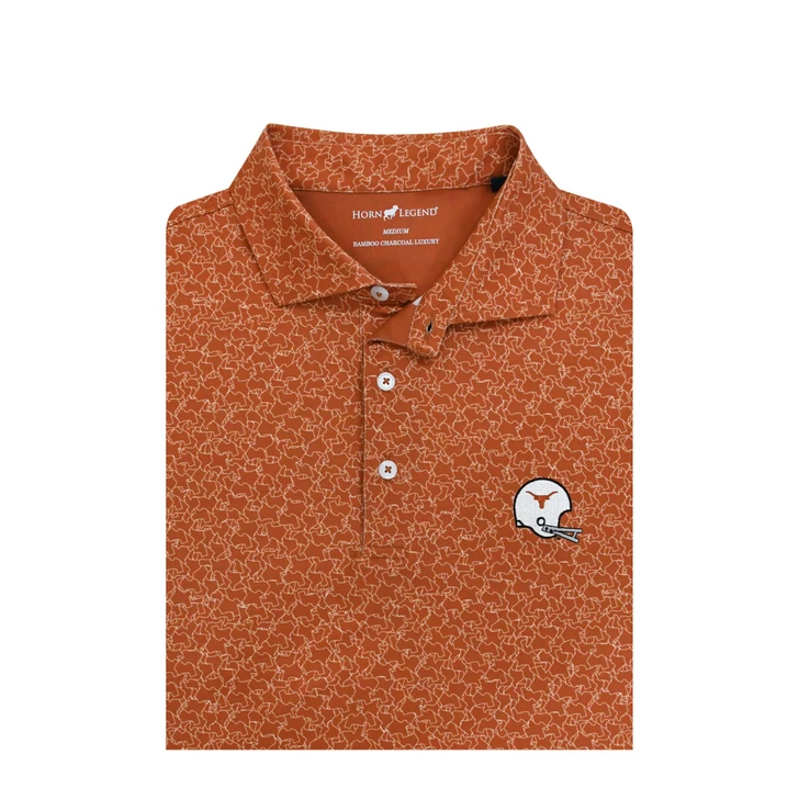 Texas Longhorns Helmet & Beat OU Jigsaw Polo - Burnt Orange