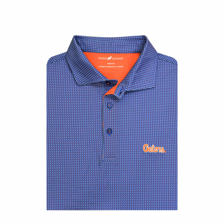 Florida Gators Script Crossways Polo - Blue with Orange and White