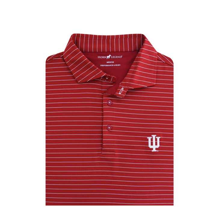 Indiana Hoosiers Crimson 3/8 Stripe Performance Polo