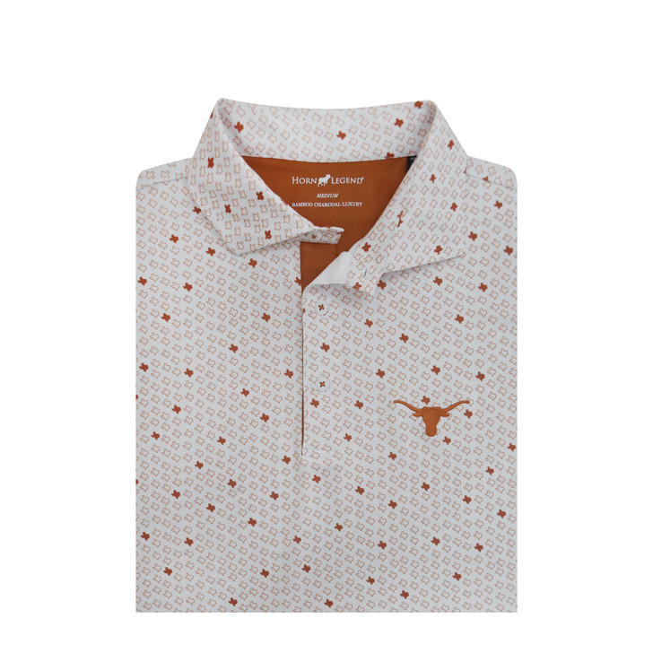 Texas Longhorns Micro State Print Polo