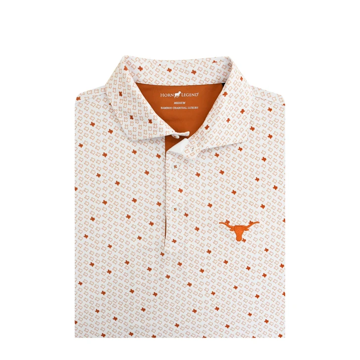 Texas Longhorns Micro State Print Polo