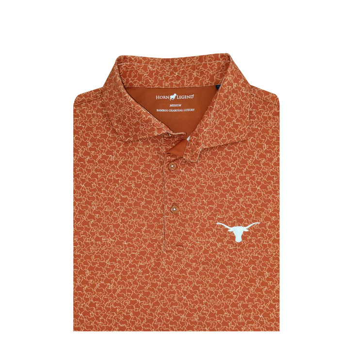 Texas Longhorns State Inspired Jigsaw Polo - Burnt Orange