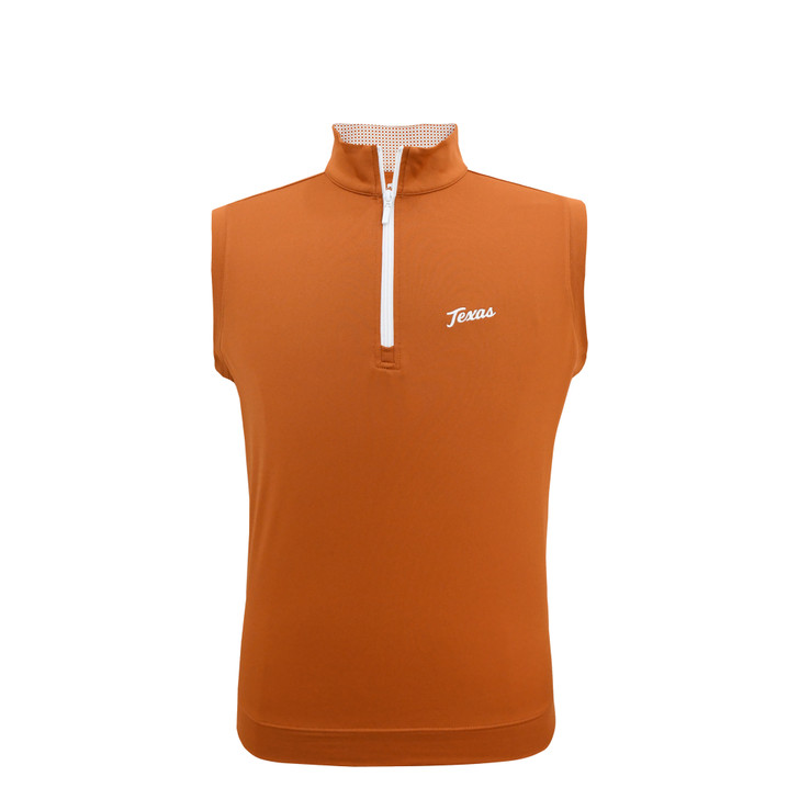 Texas Longhorns Script Particolored Collar Micro Fleece Vest - Burnt Orange