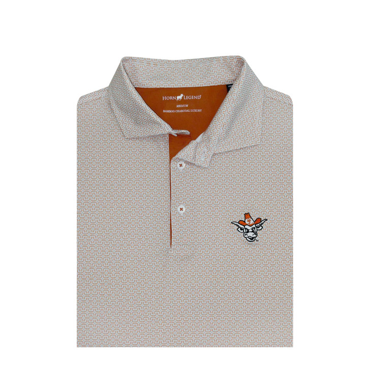 Texas Longhorns Vintage Bevo TX Flag Aztec Polo