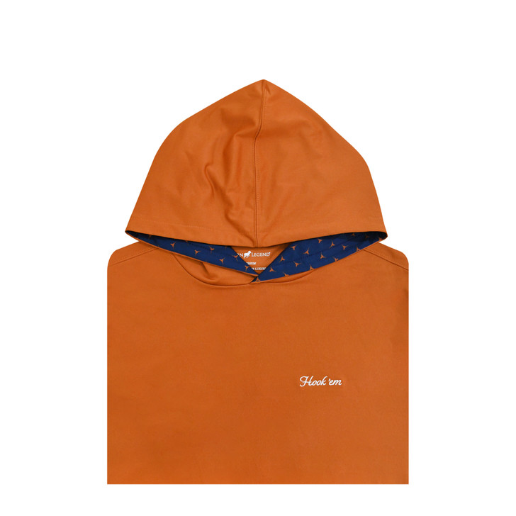 Texas Longhorns Burnt Orange Hook 'em with Navy Custom Trim Hoodie