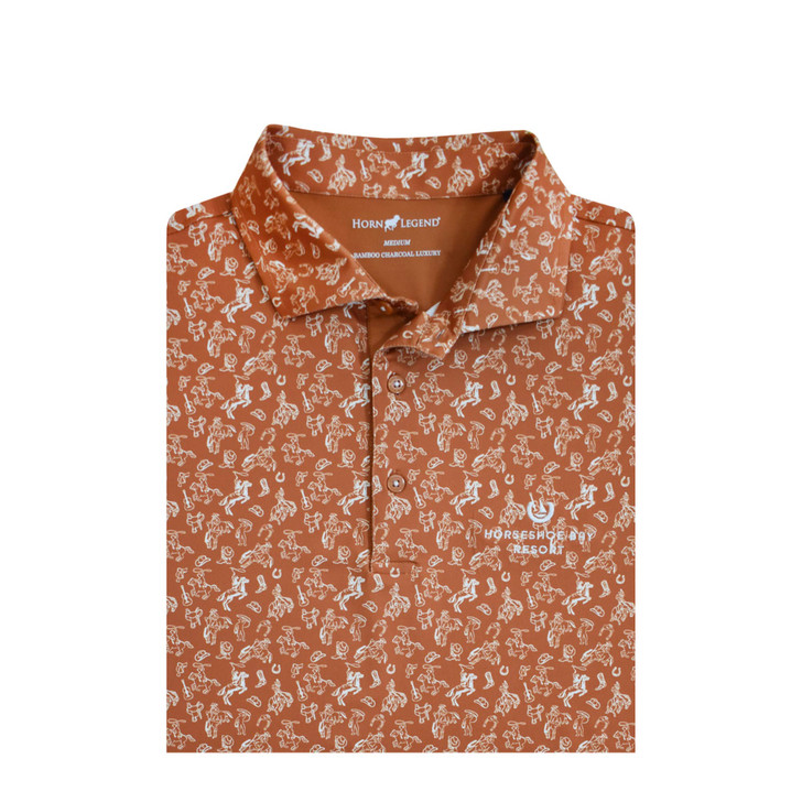 HL1176-BURNT ORANGE-WHITE HORSESHOE BAY RESORT