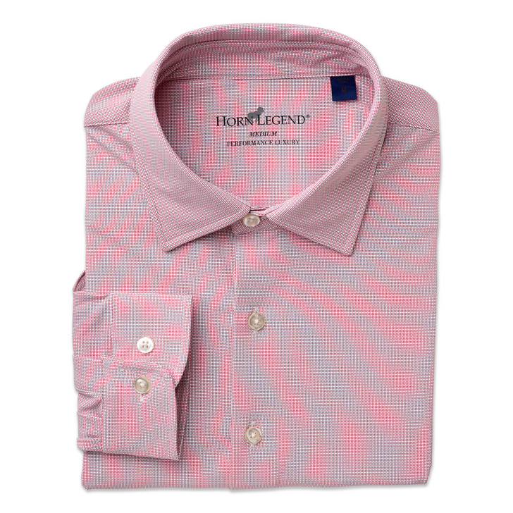 Uptown Spread Collar Hidden Button Performance Sport Shirt