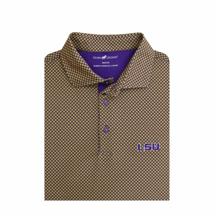 LSU Tigers Gold Mosaic Polo