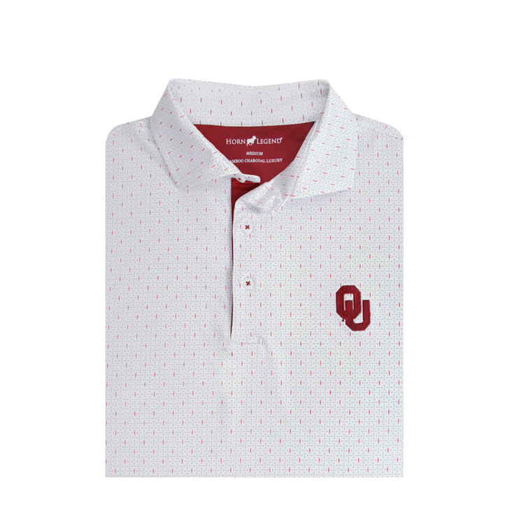 Oklahoma Sooners White Football Laces Polo