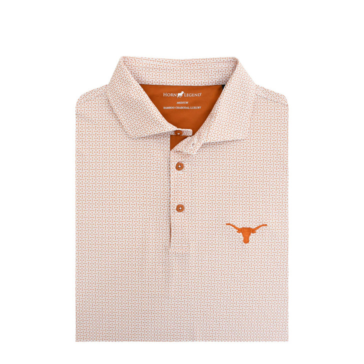 Texas Longhorns Burnt Orange and White Football Laces Polo