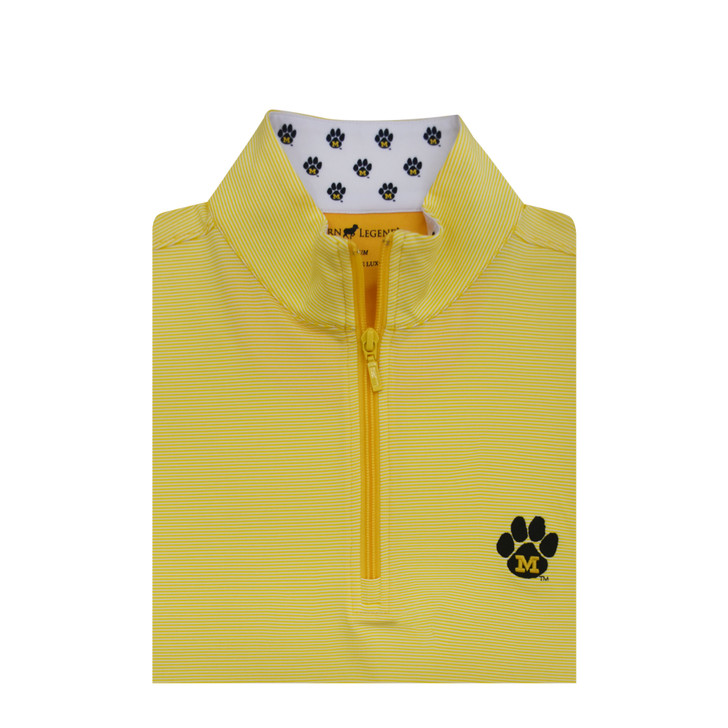 Missouri Tigers Vintage Paw 1/24 Stripe Gold Performance Pullover