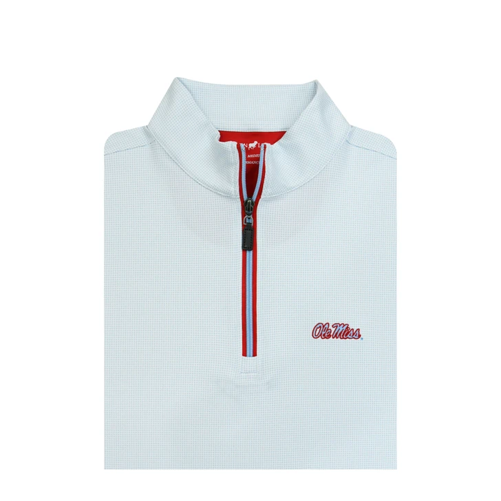 Ole Miss White with Powder Script Shepherd PrestigeZip Pullover
