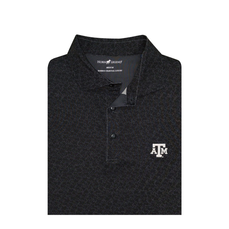 Texas A&M Black State Inspired Jigsaw Polo